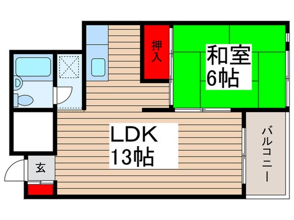 市川サンハイツ（１００２）の物件間取画像